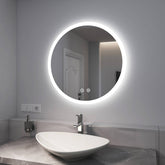 EMKE OLM01 Miroir de salle de bain à éclairage LED, rond, antibuée, 3000/4000/6500K